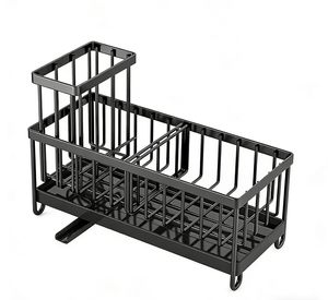 Rustproof Metal <b>Kitchen</b> Sink <b>Caddy</b> Countertop Soap Dispenser Carbon Steel Sponge Holder for <b>Kitchen</b> Use - Product Image 1