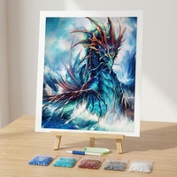 Peinture Diamant 5D Personnalisée, Kit Complet, Dragon Glacé Fantastique, Tempête Océanique, Kit d'Art DIY, Décoration Murale pour Adultes
