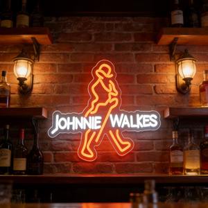שלט ניאון LED של ג'וני ווקר, מופעל באמצעות USB, ניתן לעמעום, קישוט קיר תלוי - Product Image 4