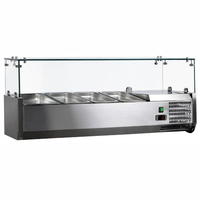 Unitech 1,5 m Vitrine Réfrigérée Commerciale de Comptoir en Acier Inoxydable pour Salades, Refroidissement Direct, 1 Porte, Dégivrage Manuel