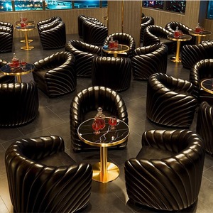 Nuevo Sofá de Cuero Moderno para Restaurante, Muebles para Cafetería, <span class=keywords><strong>Pub</strong></span>, Bar, Asientos Comerciales - Product Image 1