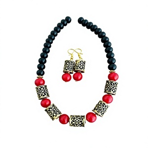 Best Quality Bohemian Resin <b>Beaded</b> <b>Necklace</b> With Orange And Purple Stones Premium Trendy Unisex Fashionable Jewelry for Woman - Product Image 4