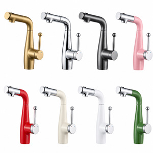 Basin Faucet Single Handle Pull Out <b>Spray</b> Ceramic Valve Deck Mounted Single Hole 2gpm - Product Image 1
