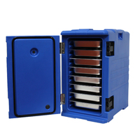 Chauffe-Plats Isotherme Rotomoulé en PE 120L Facile à Nettoyer avec Petites Roues, Sans Alimentation Électrique, pour Équipement de Cuisine Professionnelle