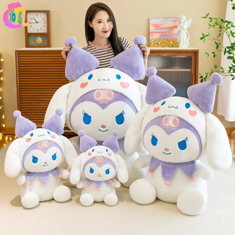 Anime baru seri transformasi Cinnamoroll mainan mewah boneka Kawaii bantal Anak hadiah Natal boneka mainan binatang