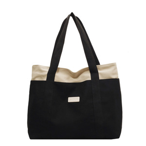 Nuevo modo contraste Kleur Dames lienzo Tas Grote Capaciteit Draagtas estudiante universitario Klaslokaal lienzo Tas - Product Image 3