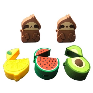 Étui pour écouteurs sans fil en silicone 3D stéréo, motif dessin animé, <span class=keywords><strong>coque</strong></span> de protection pour écouteurs en forme d'<span class=keywords><strong>avocat</strong></span>, pastèque, citron, paresseux, vente en gros - Product Image 1