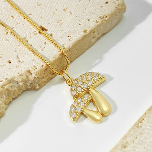 FOXI 925 Plata especial forma de hongo colgante collar joyería mujer S925 plata blanco Cubic Zirconia encanto collar - Product Image 2