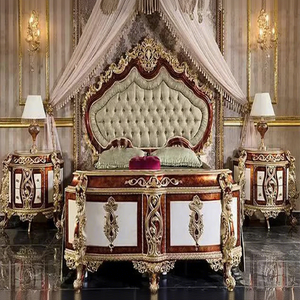 Muebles de Dormitorio de Madera de Teca Hechos a Mano de Lujo Europeo Estilo Corona Real, Diseño Desmontable, Tamaño Personalizable, Diseño Exclusivo - Product Image 1