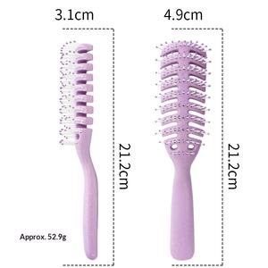 Peigne <span class=keywords><strong>à</strong></span> cheveux en plastique strié pour hommes, grand peigne <span class=keywords><strong>à</strong></span> démêler, pour cheveux gras, bouclés et volumineux, massage capillaire, usage professionnel en salon - Product Image 6