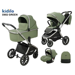 Passeggino Reversibile 3-in-1 Kidilo per Neonati, Carrozzina Reclinabile con Chiusura a Un Tasto - Product Image 4