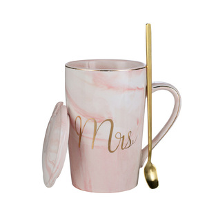 Taza de Cerámica Resup para Parejas, Taza de Agua para Regalo del Día de San Valentín para Mujeres y Chicas, con Tapa y Cuchara - Product Image 5