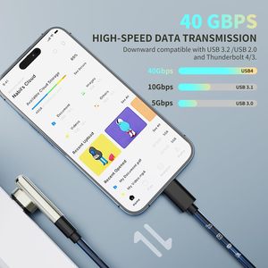 อะแดปเตอร์แม่เหล็ก USB C 90องศา40Gbps อะแดปเตอร์แม่เหล็ก USB C กับ USB4 8K 60Hz 140W ชาร์จเร็ว - Product Image 5