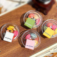 SHIRONG Paper Butler Boîte d'emballage transparente en PET pour mini macarons, desserts de pâtisserie, mochi, gâteaux soufflés et salades, modèle tendance