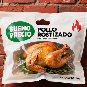 Sac doypack en plastique avec fermeture éclair et fenêtre pour poulet rôti laminé <span class=keywords><strong>grill</strong></span>é chaud de rôtisserie antibuée pour <span class=keywords><strong>micro</strong></span>-ondes personnalisé - Product Image 2