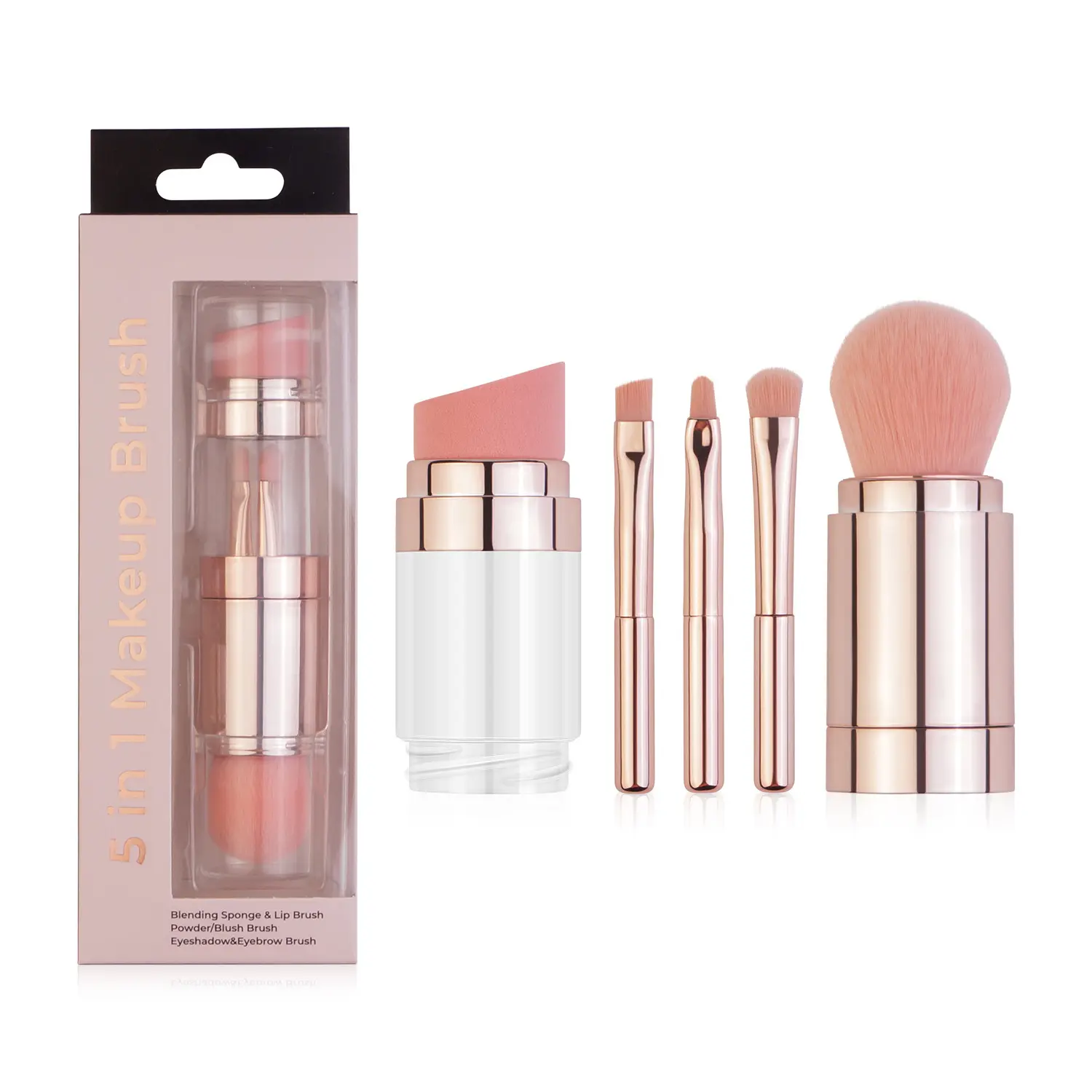 Factory 5 in 1 Makeup Brushes Set Travel Portable Makeup brush Set powder eyebrow eyeshadow brushes