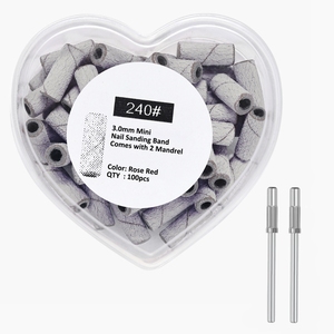 Ensemble de 100 petites bandes de ponçage pour ongles avec 2 mandrins pour la préparation des ongles, ongles en acrylique, manucure pédicure NAD120 - Product Image 3