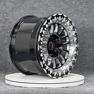 Jantes en alliage forgées GPW Gloss Black & Machined Simulated Beadlock de 17 à 20 pouces pour <span class=keywords><strong>Toyota</strong></span> <span class=keywords><strong>Hilux</strong></span> Tacoma Land Cruiser - Product Image 2