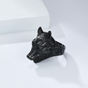 Wolf Head <b>Men's</b> <b>Ring</b> <b>Titanium</b> Steel Gold Black Silver Animal Zodiac Jewelry Gift for <b>Men</b> Fashion <b>Rings</b> - Product Image 4