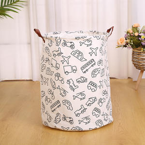 Panier de rangement de linge <span class=keywords><strong>en</strong></span> tissu de coton, à la mode, gris, blanc, Beige - Product Image 3