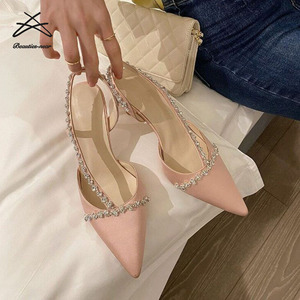 <span class=keywords><strong>Scarpe</strong></span> <span class=keywords><strong>da</strong></span> Donna Eleganti con Strass e <span class=keywords><strong>Tacco</strong></span> a Spillo, Punta Affusolata, Modello Slip-On, Ideali per Matrimoni e Feste, Collezione Estiva Autunnale - Product Image 3