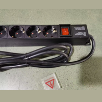 12 prises Schuko sur un rail de montage unique, PDU 1U, 16A, 230V, type F CEE 7/3 DIN 49440, unité d'alimentation pour rack de serveur