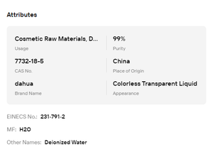 Agua Destilada de Alta Pureza Grado Perfumería para Fragancias Cosméticas CAS 7732-18-5 - Product Image 6