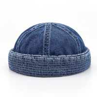 OEM tendance polyvalent denim lavé sans bord Melon casquette unisexe rue Hip Hop marin propriétaire chapeaux manchette roulée sportif Oxford