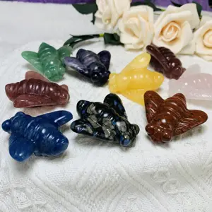 New Arrival Natural Crystals Stone Carved Multi Material 5cm Small Bee For Decoration