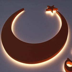 Décoration murale vintage rétro en acier inoxydable, plaque métallique avec logo, lettres infinies en acrylique 3D, <span class=keywords><strong>miroir</strong></span>, publicité LED - Product Image 3