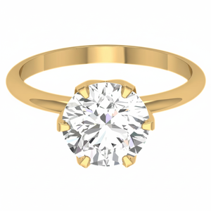 แหวนทอง14K ประดับเพชรเม็ดเดี่ยวรูปทรงกลมกะรัต2.0สำหรับปลูกในห้องแล็บ - Product Image 1