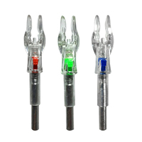 Tir à l'arc chasse LED encoches éclairées 4.2mm/0.165 pouces queue de coups automatique pour arcs classiques composés/flèche longue