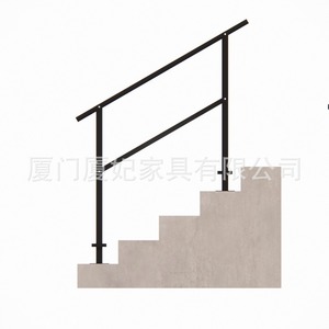 <b>Stair</b> <b>Handrail</b> Carbon Steel Black Height Adjustable For Indoor Outdoor Use - Product Image 1