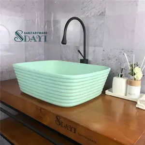 Fsdayi — lavabo de salle de bain carré vert clair, nouveauté