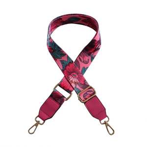 Fleur colorée Style ethnique large accessoire réglable épaule bandoulière femmes sac réduction du fardeau longue sangle - Product Image 4