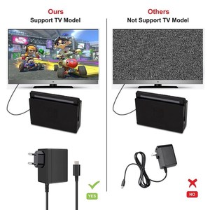 Adaptateur secteur chargeur compatible Nin Tendo <span class=keywords><strong>Switch</strong></span> chargeur 15V2.6A Kit de charge rapide pour <span class=keywords><strong>Switch</strong></span> <span class=keywords><strong>Dock</strong></span> et Pro Controller Support <span class=keywords><strong>TV</strong></span> - Product Image 5