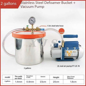 Set Industriale Automatico per <span class=keywords><strong>Camera</strong></span> a Vuoto da 5 Galloni / 16L con Pompa a Vuoto a Palette Rotative da 3CFM 110/220V per Degassaggio Resina Epossidica e Legno - Product Image 3