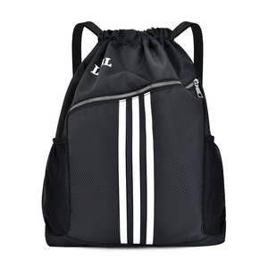 <b>Drawstring</b> <b>Backpack</b> Large Capacity 20-35L Stripe Design Unisex Fitness Sports Bag For Outdoor Travel And School Use - Product Image 3