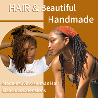 Extensions de dreadlocks 100% cheveux humains Lisa Locs 8 pouces 10 pouces 0,6 cm couleur naturelle Fabricant OEM Vente en gros