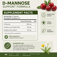 Capsules de D-Mannose à Marque Privée OEM avec Extrait de Canneberge et d'Extrait de Pissenlit pour Femmes et Hommes
