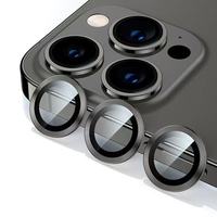 Protecteur d'objectif en verre trempé pour caméra avec anneau en métal mobile CD Texture 3D pour iPhone 17 16 15 14 13 Pro Max avec emballage de vente au détail