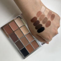 Nouvelle palette de fards à paupières mats en plastique beurré de luxe à haute pigmentation, 12 couleurs