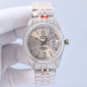 Montre-bracelet de luxe pour homme en acier inoxydable de haute qualité, boîtier saphir 40 mm, lunette sertie de diamants Moissanite, mouvement automatique à aiguilles, design tendance - Product Image 3