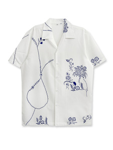 Camicie corte naturali da uomo con bottoni 100% cotone per abiti estivi Casual - Product Image 5