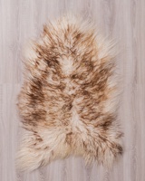 Tapis en peau de mouton islandais blanc de Style scandinave longue laine bouclée avec poils bruns incroyable cuir de peau de mouton pour la décoration intérieure