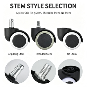 Ruedas silenciosas con revestimiento de PU de 45dB, rodamiento suave y silencioso, ideales para usar de noche, juego de 4 ruedas para muebles de alta resistencia. - Product Image 3