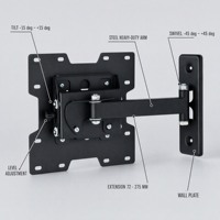 Support mural pour téléviseur DMP LCD2701 à mouvement complet, support pour moniteur 13-37 pouces, acier, VESA 200x200, pivotant, inclinable, extensible