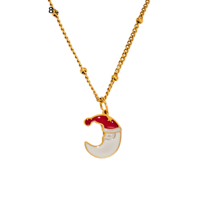 Conjunto de Collar, Aretes, Pulsera y Anillo de Cuentas de Acero Inoxidable de Moda Navideña 2024, Regalo para Fiestas - Product Image 2