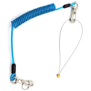 Lanière enroulée en plastique bleu, porte-outil en spirale et sécurisé avec crochets pivotants, 1 pièce - Product Image 1