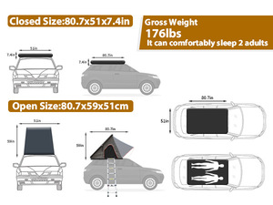 Nueva Carpa Plegable Triangular para Techo de Autocaravana 2026, Lona de Poliéster para Remolques de Campamento y Aventuras Todoterreno - Product Image 4